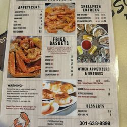 Rock and Toss Crab House - Menu