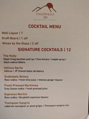 Menu photo 8 Thompson 105 Scottsdale, AZ Menu photo 8 Thompson 105 Scottsdale, AZ