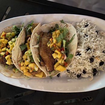 Old Man Rafferty's - Fish tacos with rice - Bars Near Me - New Brunswick, New Jersey