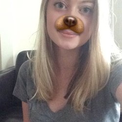 My layered chop and highlight (sorry for the dog filter. Yikes) (Aug. 2016)