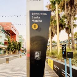Downtown Santa Monica Station - Main entrance : The E Line drops you right in Downtown Santa Monica -- just steps from the beach, shops, and pier.