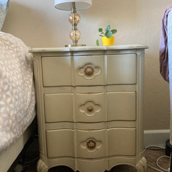 The Vintage Owl - My nigh table that went from old and drab to this vintage fab! - Home Decor Near Me