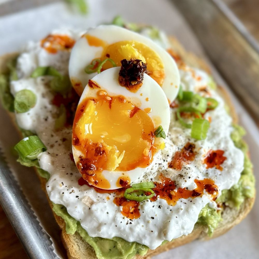Yonder Coffee - an open faced sandwich with eggs and avocado - Coffee & Tea Near Me - Northridge, California Yonder Coffee - an open faced sandwich with eggs and avocado - Coffee & Tea Near Me - Northridge, California