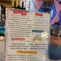 Drink menu