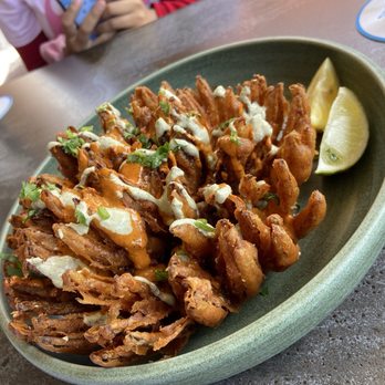 Lamplight Lounge - Beer-battered Onion Blossom - New American Near Me - Anaheim, California Lamplight Lounge - Beer-battered Onion Blossom - New American Near Me - Anaheim, California