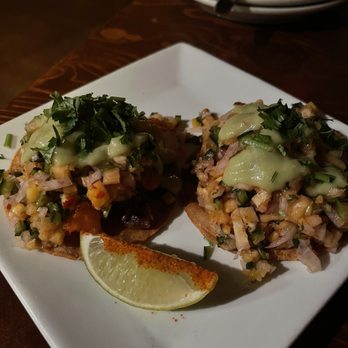 La Merenda - Pork and shrimp tostadas - Tapas Bars Near Me - Milwaukee, Wisconsin