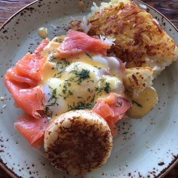 The Table - Smoked salmon eggs benedict $17 - New American Near Me - San Jose, California