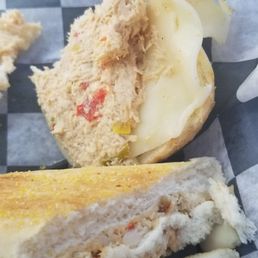 Not much chicken salad in this chicken salad sandwich.