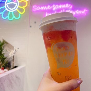 Fuji Tea - Cheezo pink peach - Bubble Tea Near Me - Houston, Texas