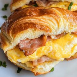 Halal At M-Dot’s Kitchen - Turkey Bacon Egg & Cheese on Croissant