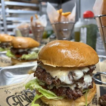 Kai Burgers & Dumplings - Super juicy signature smashed burger - New American Near Me - Great Neck, New York