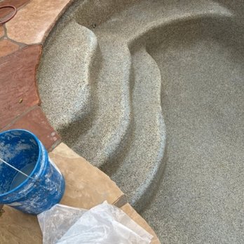 Ocean Wave Pool Services - Pebble Tec patchwork complete. (After) - Pool Cleaners Near Me - Gilbert, Arizona