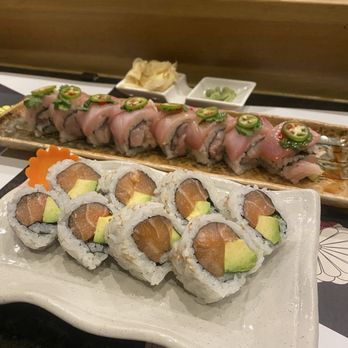 Cavi Sushi - Salmon avocado roll and Yellowtail Serrano Roll - Sushi Bars Near Me - Glendale, California Cavi Sushi - Salmon avocado roll and Yellowtail Serrano Roll - Sushi Bars Near Me - Glendale, California