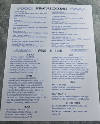 Menu photo 3 The Deck On Laguna Beach Laguna Beach, CA Menu photo 3 The Deck On Laguna Beach Laguna Beach, CA