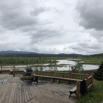 Heart Six Guest Ranch - View from the outside patio area near the lodge. - Ranches Near Me - Moran, Wyoming Heart Six Guest Ranch - View from the outside patio area near the lodge. - Ranches Near Me - Moran, Wyoming