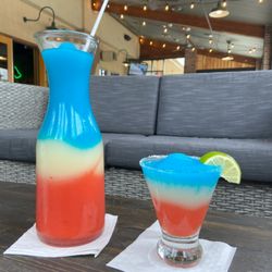 Hacienda Mexican Restaurant - Red, White, and Blue Frozen Margaritas for the 4th of July!