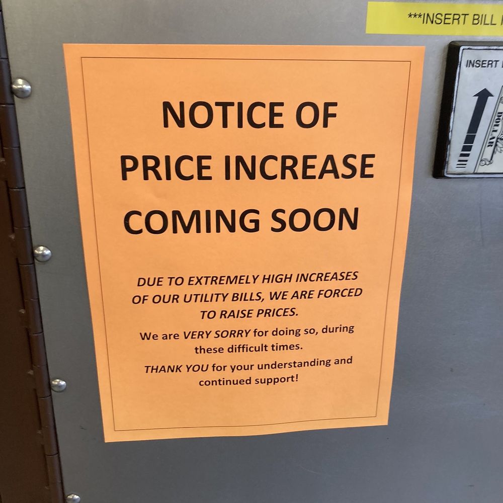 Notice of impending price increase. Notice of impending price increase.