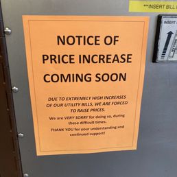 Notice of impending price increase.