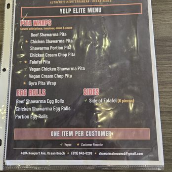 Elite Experience: Shawarma House - Yelp Elite event menu, Sep 2026 - Yelp Events Near Me - San Diego, California