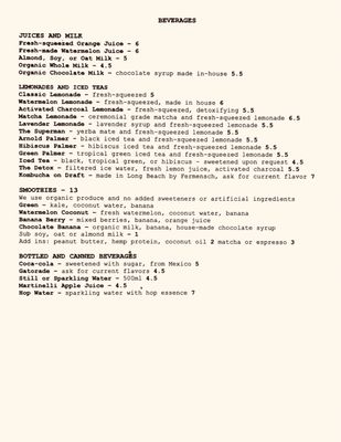 Menu photo 5 Spoke Los Angeles, CA
