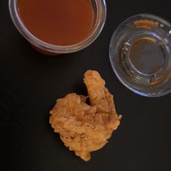 Louisiana Famous Fried Chicken - Shrimp smaller than the watered down hot sauce.