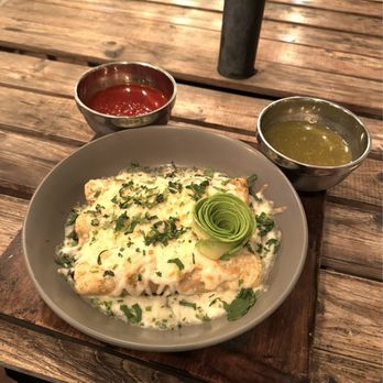Fork & Fig - Mushroom enchiladas with Oaxaca cheese. - Burgers Near Me - Albuquerque, New Mexico