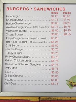 Menu photo 8 101 Drive-In Willits, CA