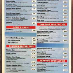 Methi Indian and Nepalese Cuisine - Menu