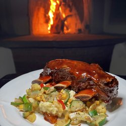 The Artesian Restaurant - Local Buffalo short ribs in chipotle bbq sauce, mashed potatoes, & seasonal Ojo farm veggies.