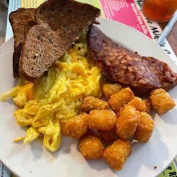 Mangrove Mike's - Corned beef hash with toast, scrambled eggs, and tater tots - Breakfast & Brunch Near Me - Islamorada, Florida Mangrove Mike's - Corned beef hash with toast, scrambled eggs, and tater tots - Breakfast & Brunch Near Me - Islamorada, Florida