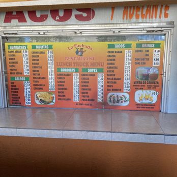 La Fachada - Menu - Mexican Near Me - San Diego, California