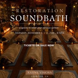 Join us for our final sound bath of the season on Thursday, November 5th. Tickets on sale now!