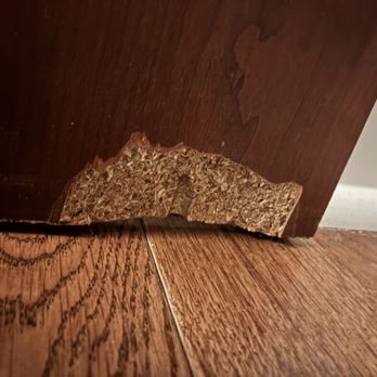 Colonial Van Lines - Cherry Hooker desk damaged by Colonial Van Lines - Movers Near Me - Pompano Beach, Florida