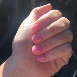Natural Nails - SNS on a natural nail, after I used SNS with tips to help grow them out.