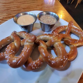 Main Street Brewery - Pretzels with beer cheese and mustard - American Near Me - Cortez, Colorado Main Street Brewery - Pretzels with beer cheese and mustard - American Near Me - Cortez, Colorado