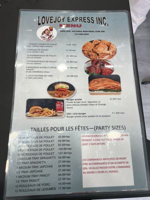 Menu photo 3 Love Joy Express Montreal, QC Menu photo 3 Love Joy Express Montreal, QC