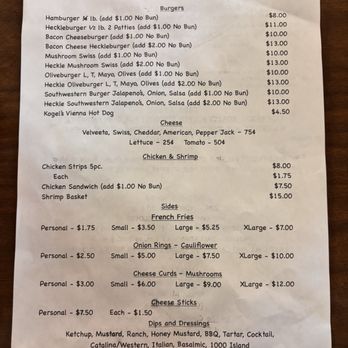 Heck's Bar - Menu with prices - April 2026 - Bars Near Me - Kinde, Michigan