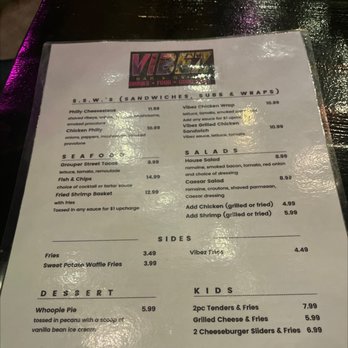 Vibez Bar & Grill - Back of menu - Bars Near Me - Kannapolis, North Carolina Vibez Bar & Grill - Back of menu - Bars Near Me - Kannapolis, North Carolina