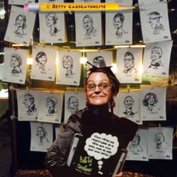 Caricaturiste - caricature portrait - Affichage des caricatures dessinées tout au long de la soirée