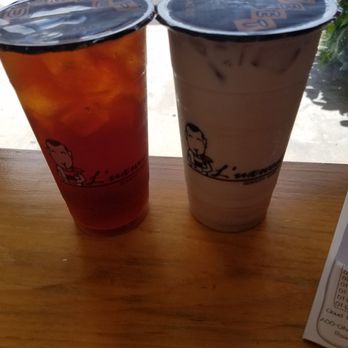 L'uxweet - (Left) old fashion black tea, (right) toffee black tea latte - Bakeries Near Me - Tustin, California