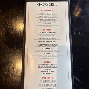 Chops Grill - Lunch Menu - Diners Near Me - Fort Lauderdale, Florida