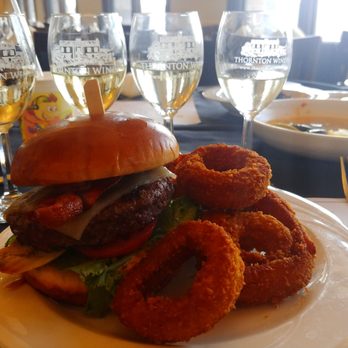 Thornton Winery - Cheesburger with Onion Rings - Wineries Near Me - Temecula, California