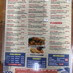 Rieki Hibachi Food Truck - Front of menu