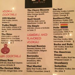 Drink menu
