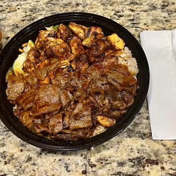Teriyaki Madness - Two protein large bowl with spicy chicken and steak. - Asian Fusion Near Me - Atlanta, Georgia