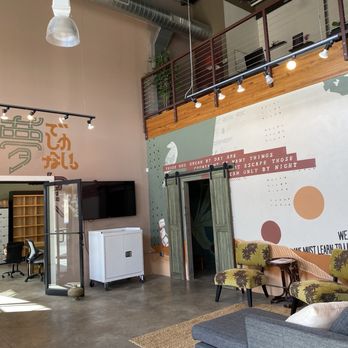 The Studio Downtown - Quieter large room with monthly rented desks above in the lofted area - Shared Office Spaces Near Me - Conway, Arkansas The Studio Downtown - Quieter large room with monthly rented desks above in the lofted area - Shared Office Spaces Near Me - Conway, Arkansas