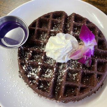 Guieb Cafe - Sweet Purple Potato Waffle - Yum! - New American Near Me - Aiea, Hawaii