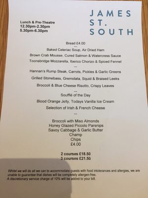 Menu photo 6 James S Belfast, BFS