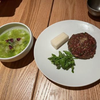 Moono - Scallop (left) & yukhoe (right) - Korean Near Me - New York, New York