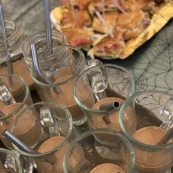 Ithaca Is Foodies Culinary Tours - Banana based chocolate & peanut butter milkshake and vegan panini from Ten Forward Cafe-- a 100% vegan eatery located above a bookstore.